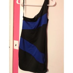 Black and blue dress